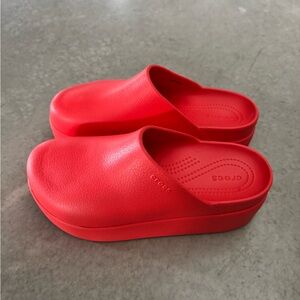 Platform Crocs #cros #platform #red